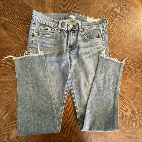 Rag & Bone Jeans Size 27 Skinny Blue Distressed - Picture 14 of 14